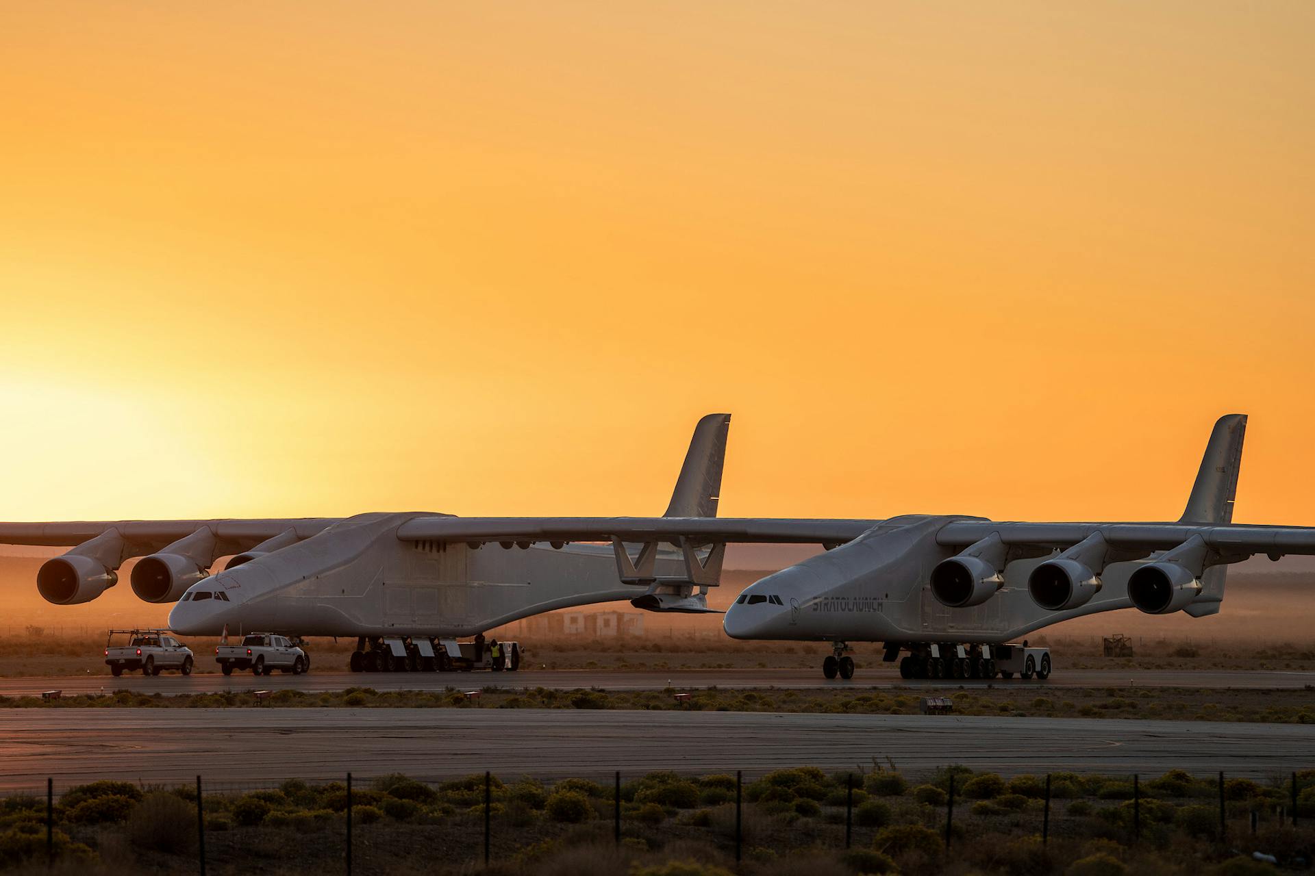 Stratolaunch Flight 08 Captive Carry 01 Sunrise 2